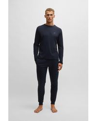 BOSS - Interlock-Cotton Pyjamas With Double B Monograms - Lyst