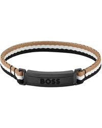 BOSS by HUGO BOSS Armband Met Kenmerkende Strepen En Logohardware: Small - Meerkleurig