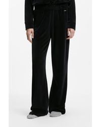 BOSS - Cotton-Blend Velour Tracksuit Bottoms With Monogram Cords - Lyst