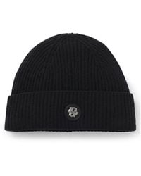 BOSS - Wool-Cashmere Beanie Hat With Double B Monogram - Lyst