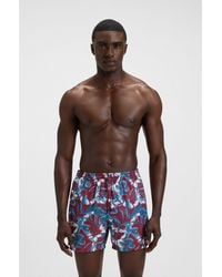 BOSS - Logo-Badge Swim Shorts With All-Over Print - Lyst