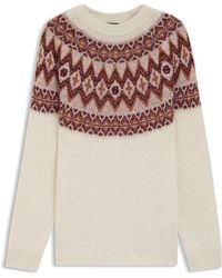 BOSS - Relaxed-Fit Gebreide Trui Met Fair Isle-Patroon - Lyst