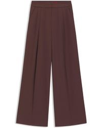HUGO - Relaxed-Fit Broek Van Stretchmateriaal Dubbele Plooien - Lyst