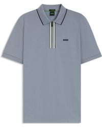 BOSS - Slim-Fit Poloshirt Aus Schnell Trocknender Stretch-Baumwolle - Lyst