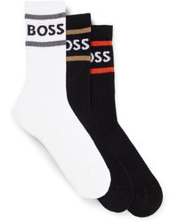 BOSS - 3 Pack Rib Stripe Sock - Lyst