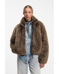HUGO - Faux-Fur Jacket With Adjustable Hem - Lyst