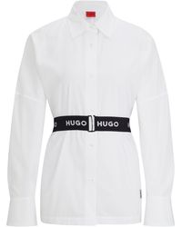 HUGO - Chemisier Regular Fit avec ceinture élastique logotée - Lyst