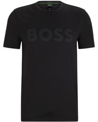BOSS - T-shirt Van Hoogwaardig Stretchmateriaal Met Decoratief Reflecterend Logo - Lyst