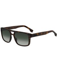 BOSS - Double-bridge Sunglasses In Patterned Acetate With 3d Logo - Lyst