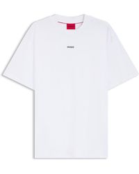 HUGO - T-shirt décontracté en coton à logo imprimé - Lyst