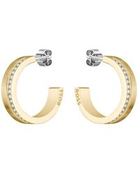 BOSS - Gold-tone Earrings With Crystal Details - Lyst