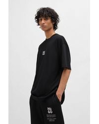 HUGO - Cotton-jersey Oversize-fit T-shirt With Seasonal Artwork - Lyst