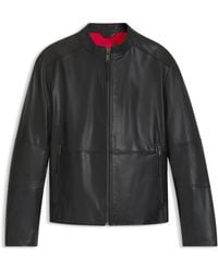 HUGO - Slim-Fit Jas Van Generfd Leer - Lyst