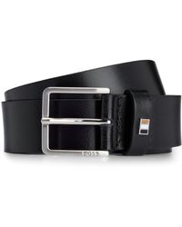 BOSS - Ceinture en cuir italien avec passant à rayures emblématiques - Lyst