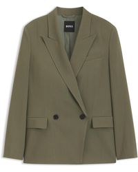 BOSS - Regular-Fit Blazer Van Stretchcrêpe Met Krijtstrepen - Lyst