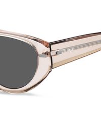 BOSS - Translucent Pink Bio-acetate Sunglasses With Patterned Rivets - Lyst