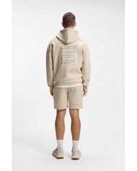 BOSS - Cotton-Blend Hoodie With Reflective Graphic - Lyst