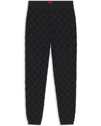 HUGO - Cotton-Blend Tracksuit Bottoms With All-Over Logo Pattern - Lyst