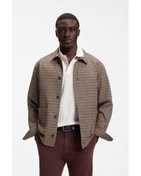 BOSS - Relaxed-Fit Wool-Blend Jacket With Vichy Check - Lyst