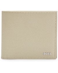 BOSS - Emed-leather Wallet With Metal Logo Lettering - Lyst