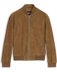 BOSS - Regular-Fit Jas Van Suède - Lyst