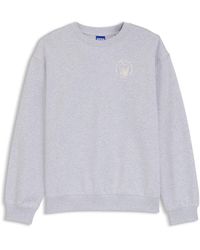 HUGO - Relaxed-Fit Sweatshirt Van Katoenen Badstof Met Grafische Prints - Lyst