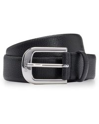 BOSS - Italian-leather Belt With Logo Buckle - Lyst
