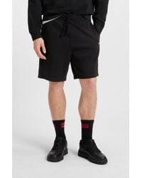 HUGO - Cotton-Terry Shorts With Logo Print - Lyst
