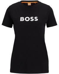 BOSS - Regular-fit T-shirt Van Katoenjersey Met Contrasterend Logo - Lyst