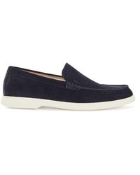 BOSS by HUGO BOSS Suede Moccasins With Emed Logo - Blue