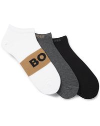 BOSS - Lot De Trois Paires De Chaussettes Longueur Cheville En Coton Mélangé - Lyst
