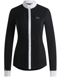 BOSS - Equestrian Show Blouse With Four-Way Stretch - Lyst