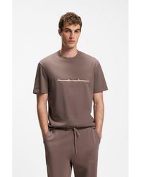 HUGO - Relaxed-Fit T-Shirt With Zigzag Stitching Detail - Lyst