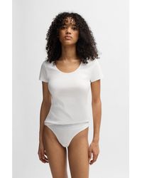 HUGO - Stretch-Cotton Thong With Logo Waistband - Lyst