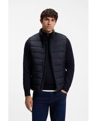 BOSS - Water-Repellent Gilet With Logo Detail - Lyst