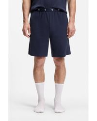 HUGO - Ribbed Cotton-Blend Pyjama Bottoms With Logo Waistband - Lyst
