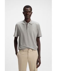 BOSS - Silver Men's Polo Shirts Size M - Lyst