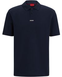 HUGO - Poloshirt aus Baumwoll-Piqué mit Logo-Print - Lyst