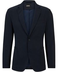 BOSS - Slim-fit Jacket In Wrinkle-resistant Mesh - Lyst