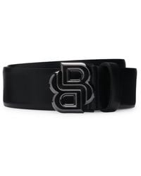 BOSS - Italian-Leather Belt With Double B Monogram Buckle - Lyst