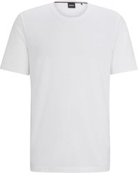 BOSS - Regular-Fit T-Shirt aus Stretch-Baumwolle mit Logo-Detail - Lyst