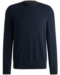 BOSS - Pull Regular Fit en jersey de coton avec logo brodé - Lyst