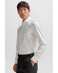 BOSS - Slim-fit Shirt In Stretch Cotton With Double Cuffs - Lyst