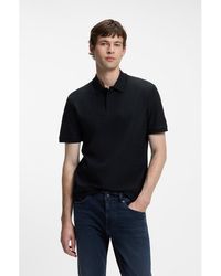 BOSS - Geometric-Jacquard Polo Shirt - Lyst
