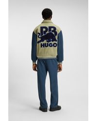 HUGO - X Rb Regular-Fit Varsity-Style Jacket With Bull Graphics - Lyst