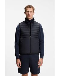 BOSS - Water-Repellent Gilet With Decorative Reflective Accents - Lyst