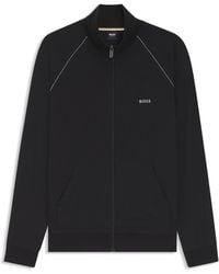 BOSS - Jacke Aus Stretch-Baumwolle Mit Reißverschluss Und Logo-Stickerei - Lyst