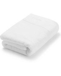 BOSS - White Aegean-cotton Bath Towel With Tonal Logo - Lyst