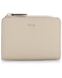 BOSS - Grained-Leather Wallet With Metallic Logo Lettering - Lyst