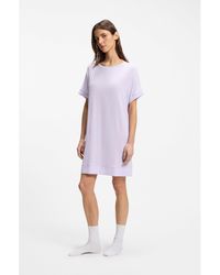 BOSS - Stretch-Jersey Night Dress With Logo Print - Lyst